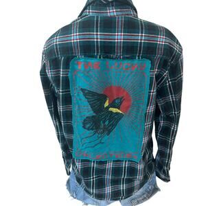 Lucky Valentines Plaid Flannel Shirt SMALL Sweetgrass Oversized Bluegrass Unique